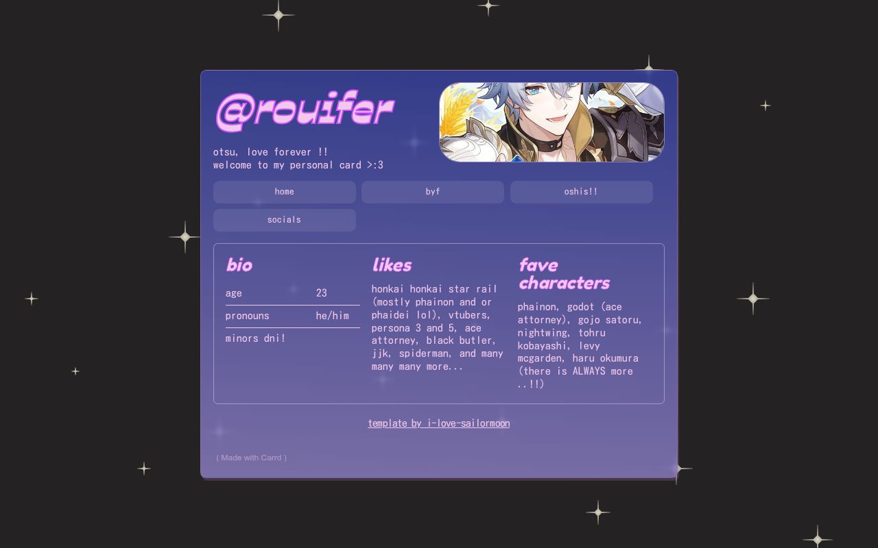 Carrd profile picture for @rouifer